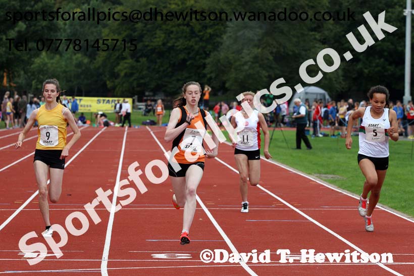 Womens and Girls 100 metres at the Northern Inter-Counties under-17s and 15s at Witton Park, Blackburn. Photo: David T. Hewitson/Sports for All Pics